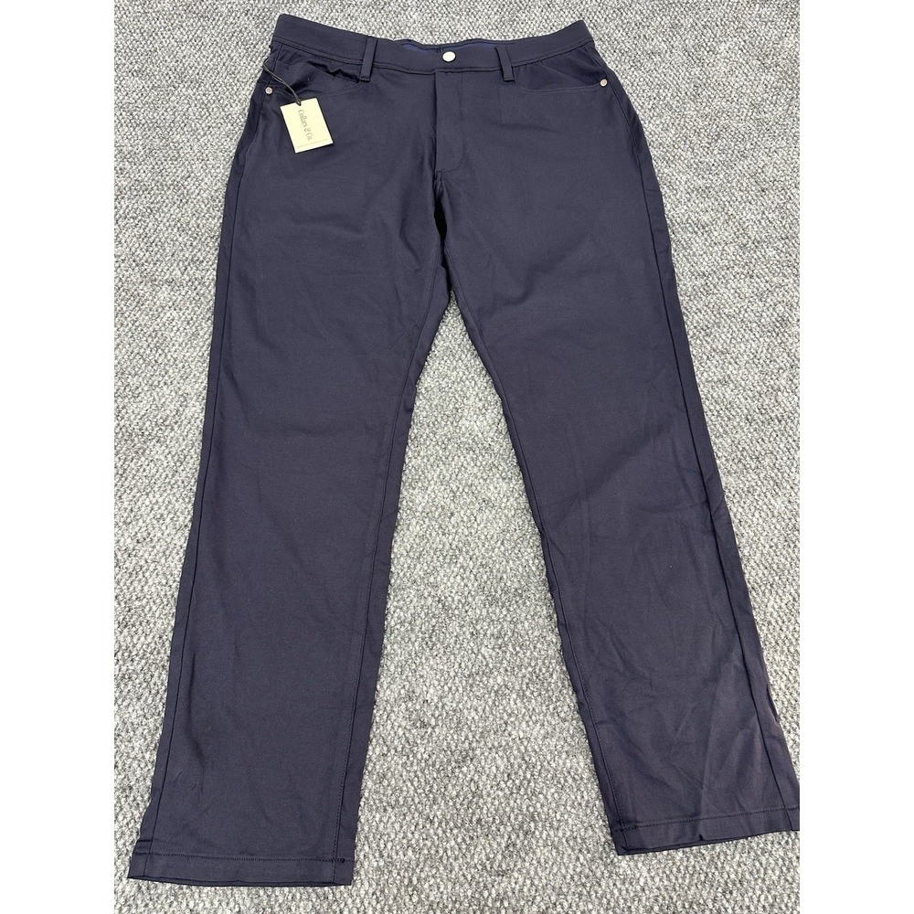 Collars & Co Men's 36x30 CEO Tech Pull On Pants Chino Navy Blue Stretch - New - Picture 2 of 14